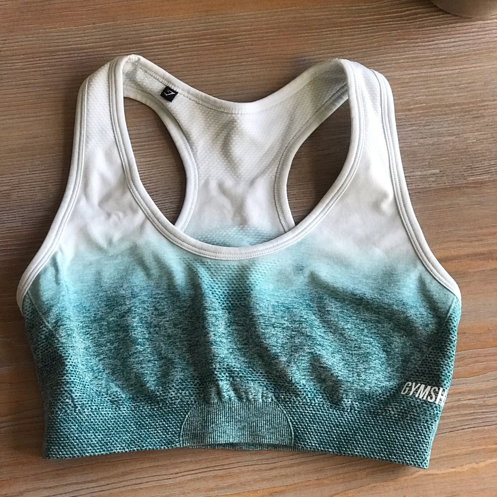 Gymshark ombré seamless teal SET. S tops m bottom